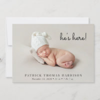 Minimal Modern Photo Collage Birth Announcement