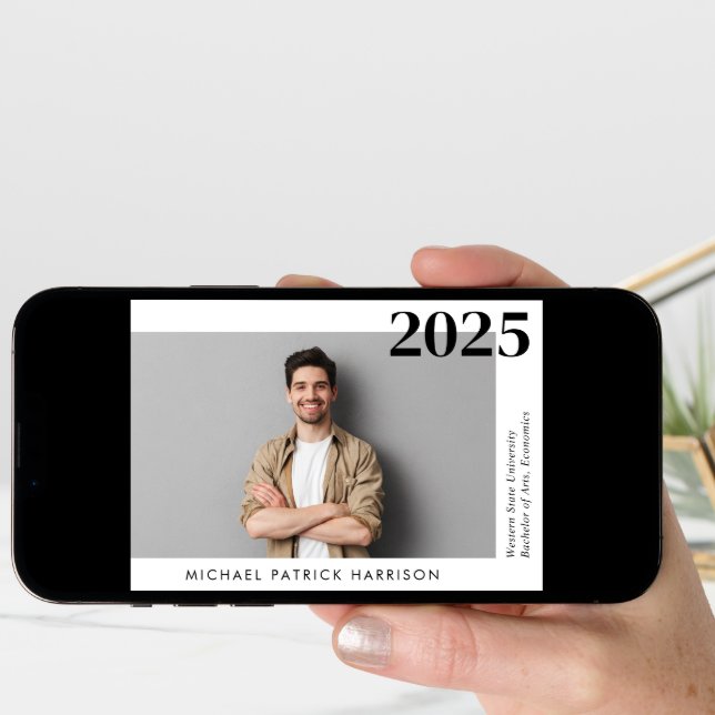 Minimal Modern Photo Graduation Announcement (Front Digital)