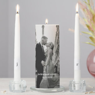 Minimal Modern Photo Wedding Unity Candle Set