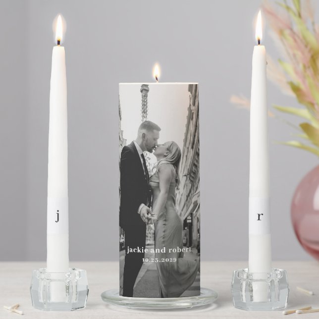 Minimal Modern Photo Wedding Unity Candle Set (In Situ)