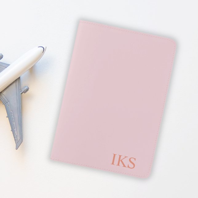 Minimal Modern Pink and Orange Monogram Passport Holder (Creator Uploaded)