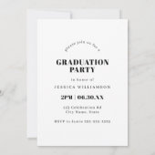 Minimal Modern Pink Arch Photo Graduation Party Invitation (Back)