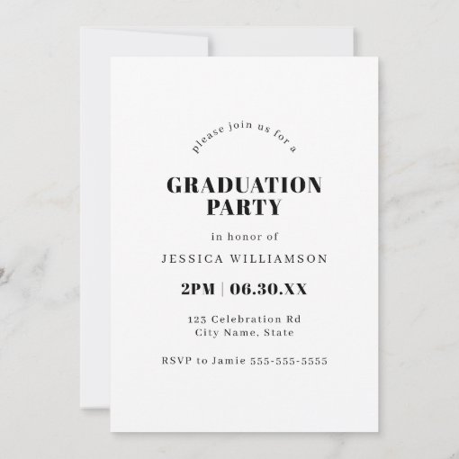 Minimal Modern Pink Arch Photo Graduation Party Invitation | Zazzle