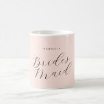 Minimal modern pink custom bridesmaid coffee mug<br><div class="desc">Elegant pink bridesmaid coffee mug.</div>
