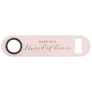 Minimal modern pink custom maid of honor  bar key