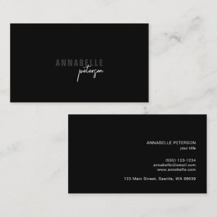 Minimal Modern Professional Black Simple Business Card