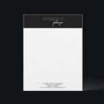 Minimal Modern Professional Black Simple Letterhead<br><div class="desc">This design strikes a balance between modernity and professionalism,  with the bold first name grabbing attention and the script last name adding a touch of personal flair. It ensures a polished and sophisticated look suitable for any professional setting.</div>