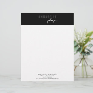 Minimal Modern Professional Black Simple Letterhead