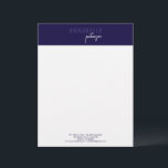 Minimal Modern Professional Blue Simple Letterhead<br><div class="desc">This design strikes a balance between modernity and professionalism,  with the bold first name grabbing attention and the script last name adding a touch of personal flair. It ensures a polished and sophisticated look suitable for any professional setting.</div>