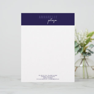 Minimal Modern Professional Blue Simple Letterhead