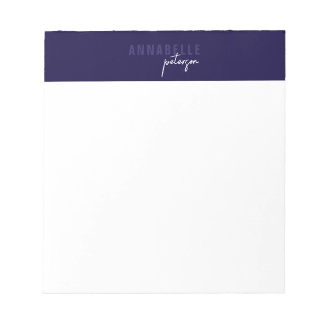 Minimal Modern Professional Blue Simple Notepad (Front)