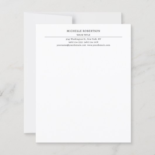 Minimal Modern Professional Creative Paper Sheet (Front)