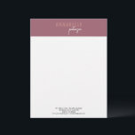 Minimal Modern Professional Dusty Rose Simple Letterhead<br><div class="desc">This design strikes a balance between modernity and professionalism,  with the bold first name grabbing attention and the script last name adding a touch of personal flair. It ensures a polished and sophisticated look suitable for any professional setting.</div>