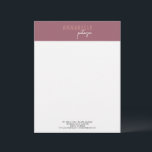 Minimal Modern Professional Dusty Rose Simple Letterhead<br><div class="desc">This design strikes a balance between modernity and professionalism,  with the bold first name grabbing attention and the script last name adding a touch of personal flair. It ensures a polished and sophisticated look suitable for any professional setting.</div>