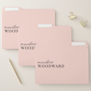 Minimal Modern Professional Peach Pink  File Folder