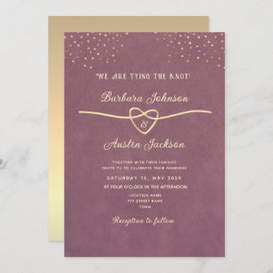 Minimal Modern Purple Mauve Wedding Invitation