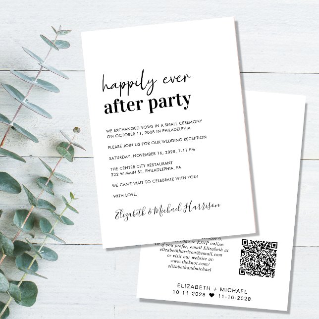 Minimal Modern QR Code Wedding Reception Announcement (Creator Uploaded)