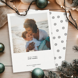 Minimal Modern Quote   Photo Holiday Gratitude Card
