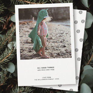 Minimal Modern Quote   Simple Photo Quote Holiday Card