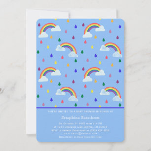 Minimal Modern Rainbow Sprinkle Baby Shower Invitation