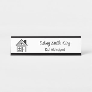 Minimal Modern Real Estate Agent Desk Name Plate