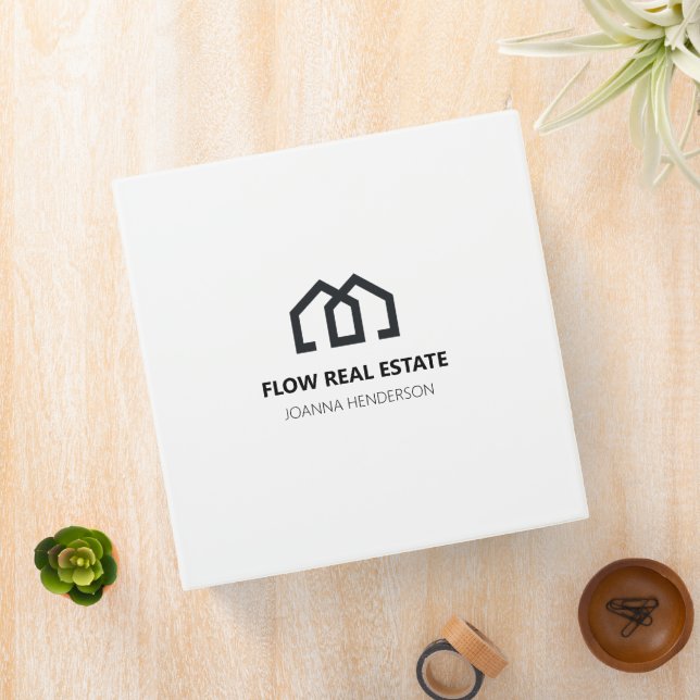 Minimal Modern Real Estate Listing Agent Realtor  3 Ring Binder (In Situ)
