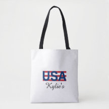 Minimal Modern red and blue USA Typography