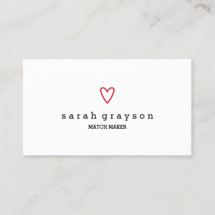 Minimal Modern Red Heart Business Card