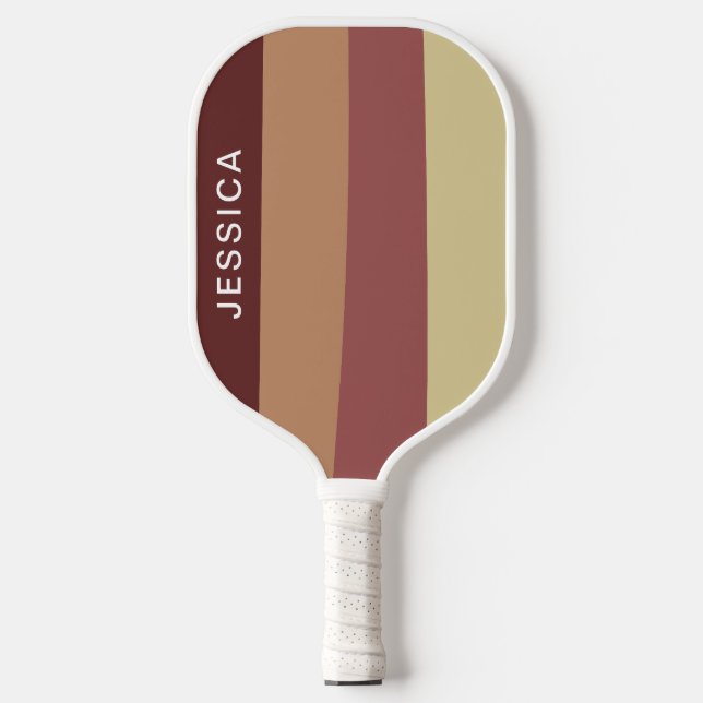 Minimal Modern Red Retro Stripes  Pickleball Paddle (Front)
