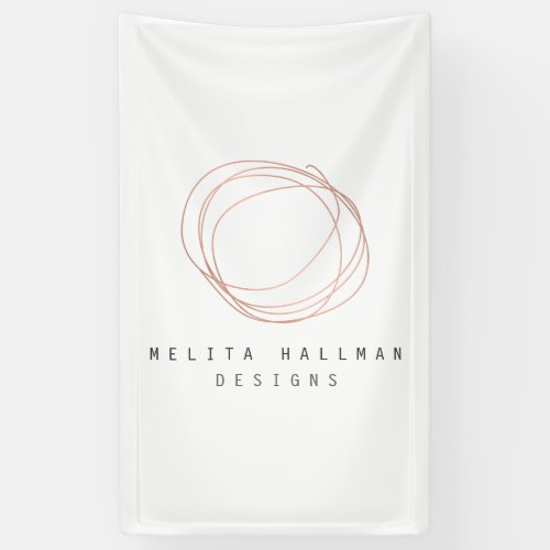 Minimal Modern Rose Gold Designer Scribble Logo Banner