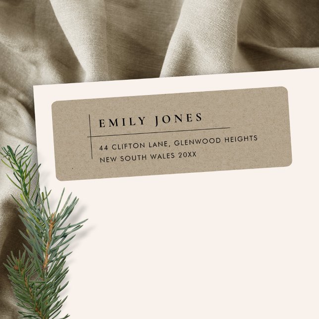 MINIMAL MODERN RUSTIC KRAFT TYPOGRAPHY ADDRESS LABEL (Creator Uploaded)