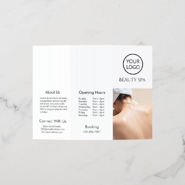 Minimal Modern Salon Beauty Spa Brochure (Outside)