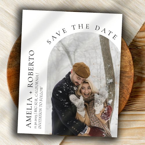 Minimal Modern Save the Date Photo Card Flyer