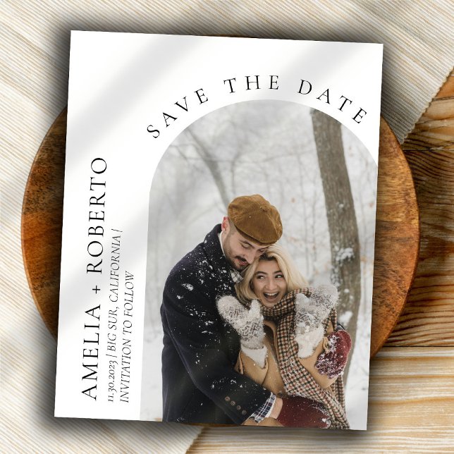 Minimal Modern Save the Date Photo Card Flyer (Creator Uploaded)