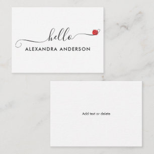 Minimal Modern Script Hello Heart Note Card