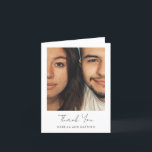 Minimal Modern Script Photo Wedding Folded Blank Thank You Card<br><div class="desc">Minimalist Modern Script Photo Wedding Folded Blank Thank You Card</div>