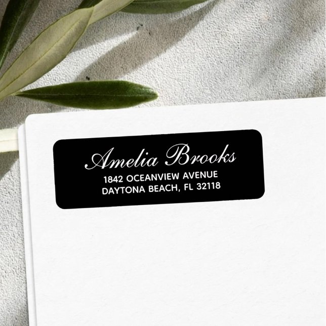 Minimal Modern Script Return Address Custom  Label (Creator Uploaded)