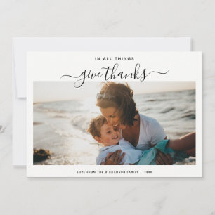 Minimal Modern Script Simple Trendy Photo Holiday Card