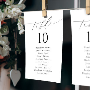 Minimal Modern Script Table Number Seating Chart