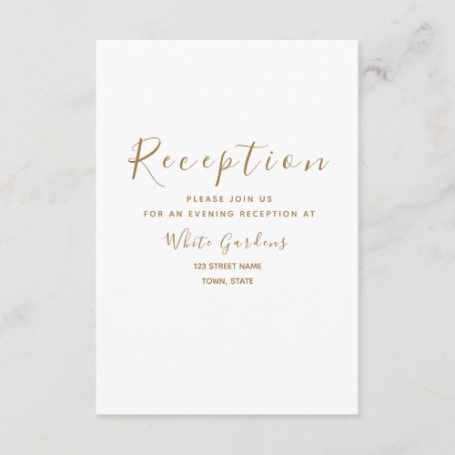 Minimal Modern Script Wedding Reception Enclosure Card