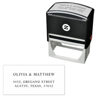 Minimal Modern Script Wedding Return Address Self-inking Stamp