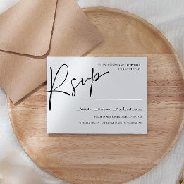 Minimal Modern Script WEDDING RSVP MEAL CHOICE