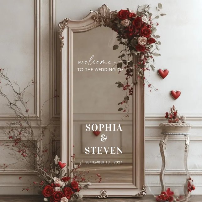 Minimal Modern Selfie Mirror Welcome Wedding Decal (Creator Uploaded)