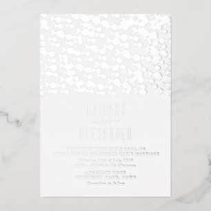 Minimal Modern Silver Wedding Foil Invitation