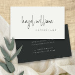 Minimal Modern Simple Black and White Script Business Card<br><div class="desc">If you need any further customisation please feel free to message me on yellowfebstudio@gmail.com.</div>