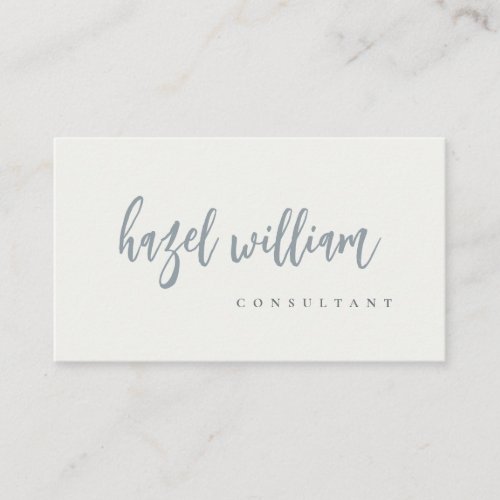 Minimal Modern Simple Black Grey White Script Business Card