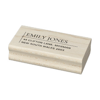 MINIMAL MODERN SIMPLE BOLD TYPOGRAPHY ADDRESS RUBBER STAMP