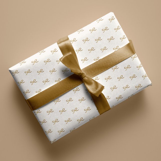 Minimal Modern Simple Bow Pattern Christmas  Wrapping Paper (Creator Uploaded)