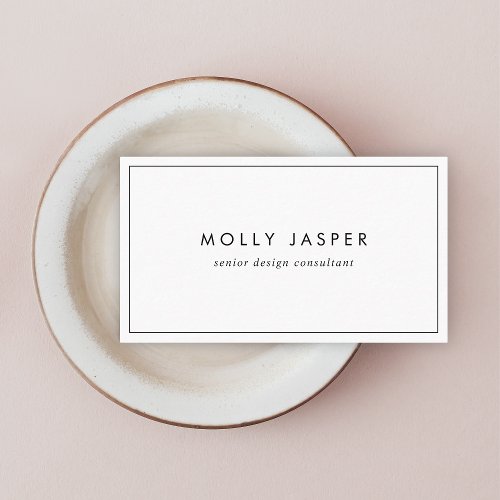 Minimal Modern Simple Clean White Elegant Chic Business Card