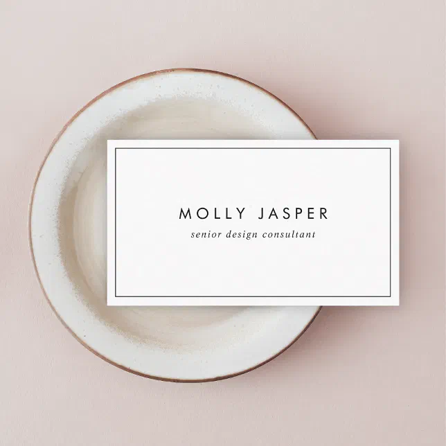 Minimal Modern Simple Clean White Elegant Chic Business Card | Zazzle